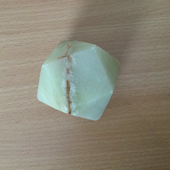 Solid stone paper weight geometric shape green and brown unique decoration - Picture 4 of 6